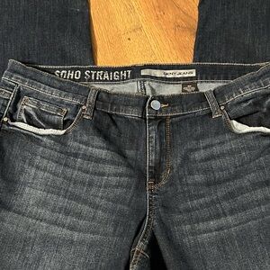 DKNY Women's Straight Leg Jeans in Dark Blue